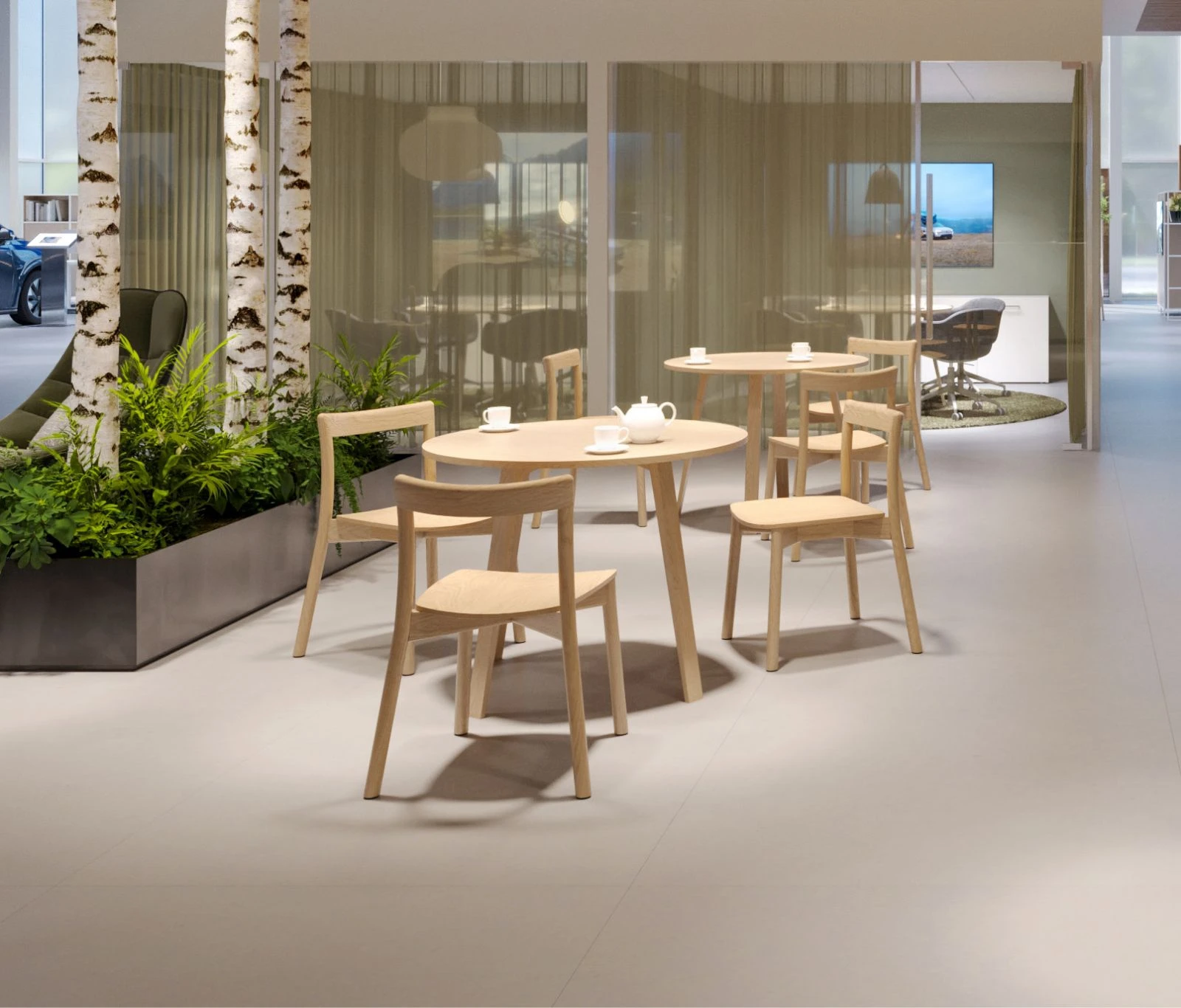 Visualisation of the new showroom café seating