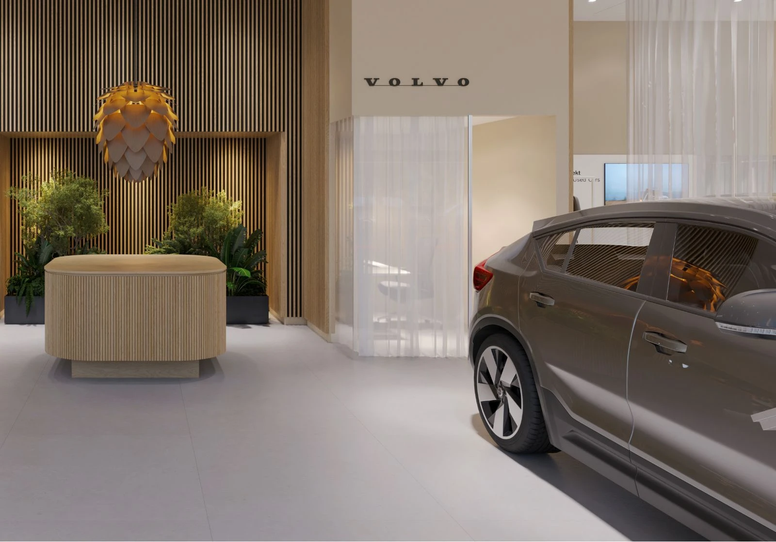 Visualisation of the Volvo showroom reception