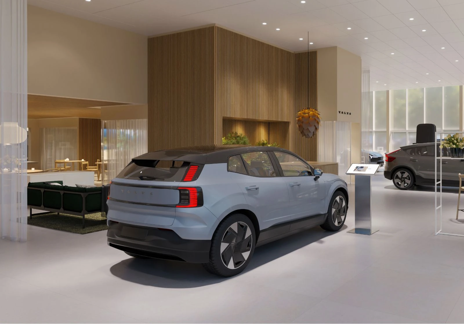 Visualisation of a Volvo displayed in the new showroom
